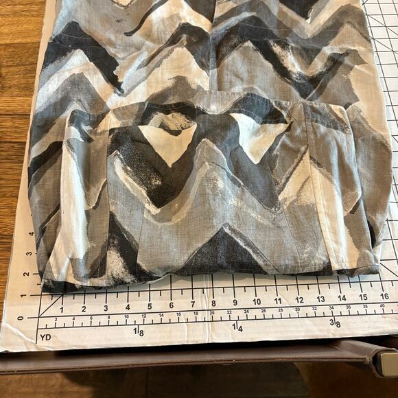 Banana Republic Italian LINEN Grey Gray Chevron Strapless Dress Boning 10 - Picture 11 of 13